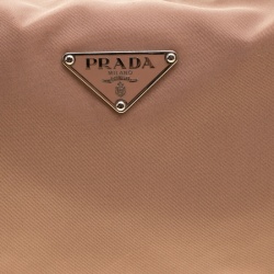 Pre Owned Prada Beige Nylon Baguette Shoulder Bag