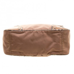 Pre Owned Prada Beige Nylon Baguette Shoulder Bag