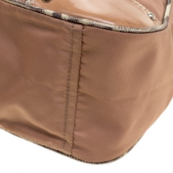 Pre Owned Prada Beige Nylon Baguette Shoulder Bag