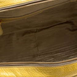 Pre Owned Prada Yellow Crinkled Patent Leather Satchel