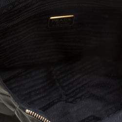 Pre Owned Prada Black Quilted Nylon Chain Tote