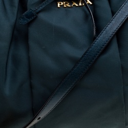 Pre Owned Prada Dark Blue Nylon Convertible Tote