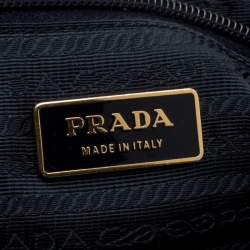 Pre Owned Prada Dark Blue Nylon Convertible Tote