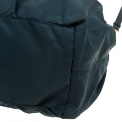 Pre Owned Prada Dark Blue Nylon Convertible Tote