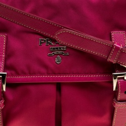 Pre Owned Prada Magenta Nylon Crossbody Bag