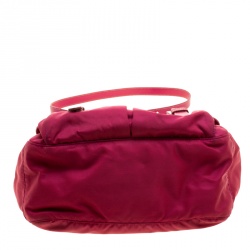 Pre Owned Prada Magenta Nylon Crossbody Bag
