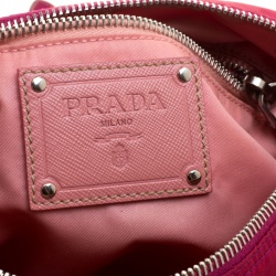 Pre Owned Prada Magenta Nylon Crossbody Bag