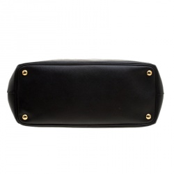 Pre Owned Prada Black Saffiano Lux Leather Medium Double Zip Tote