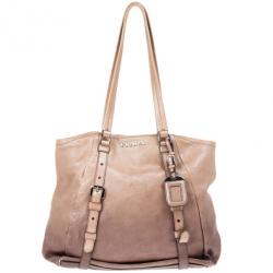 Pre Owned Prada Ombre Leather Shopper Tote