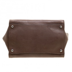 Pre Owned Prada Brown Leather Twin Pocket Double Handle Tote