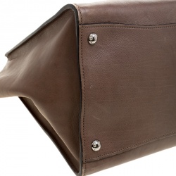 Pre Owned Prada Brown Leather Twin Pocket Double Handle Tote