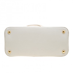 Pre Owned Prada Off  White Saffiano Lux Leather Promenade Tote