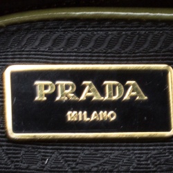 Pre Owned Prada Olive Green Patent Spazzolato Leather Large Double Zip Tote