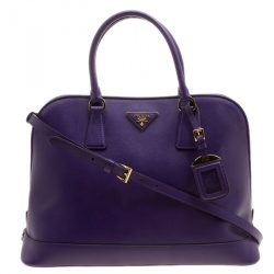 Pre Owned Prada Purple Saffiano Lux Leather Open Promenade Tote
