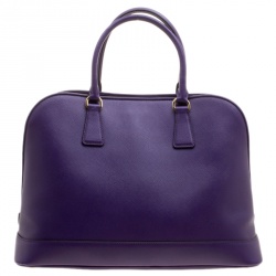 Pre Owned Prada Purple Saffiano Lux Leather Open Promenade Tote