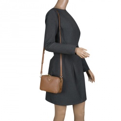 Pre Owned Prada Caramel Saffiano Lux Leather Crossbody Bag