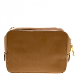 Pre Owned Prada Caramel Saffiano Lux Leather Crossbody Bag