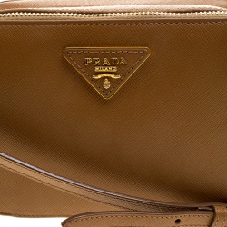 Pre Owned Prada Caramel Saffiano Lux Leather Crossbody Bag