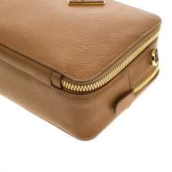 Pre Owned Prada Caramel Saffiano Lux Leather Crossbody Bag