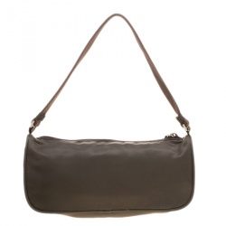 Pre Owned Prada Khaki Tessuto Nylon Pochette