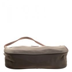 Pre Owned Prada Khaki Tessuto Nylon Pochette