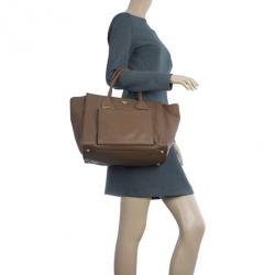 مملوكة مسبقًا Prada Brown Palissandro Vitello Daino Leather Top Handle Bag