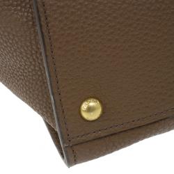 مملوكة مسبقًا Prada Brown Palissandro Vitello Daino Leather Top Handle Bag