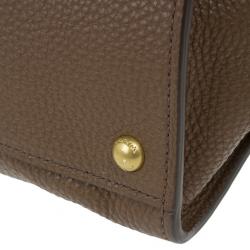 مملوكة مسبقًا Prada Brown Palissandro Vitello Daino Leather Top Handle Bag