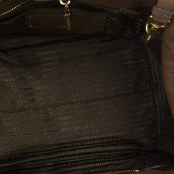 مملوكة مسبقًا Prada Brown Palissandro Vitello Daino Leather Top Handle Bag