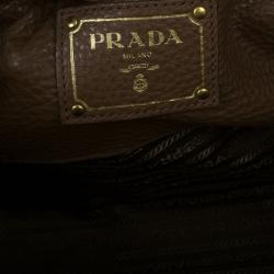 مملوكة مسبقًا Prada Brown Palissandro Vitello Daino Leather Top Handle Bag