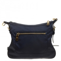 Pre Owned Prada Navy Blue Tessuto Nylon and Leather Crossbody Bag