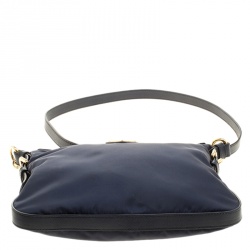 Pre Owned Prada Navy Blue Tessuto Nylon and Leather Crossbody Bag