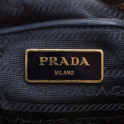 Pre Owned Prada Navy Blue Tessuto Nylon and Leather Crossbody Bag