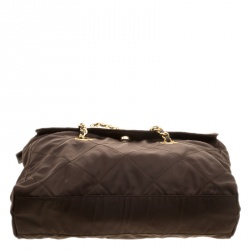 Pre Owned Prada Dark Olive Green Nylon Shoulder Bag