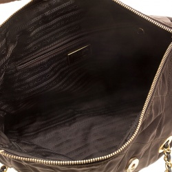 Pre Owned Prada Dark Olive Green Nylon Shoulder Bag