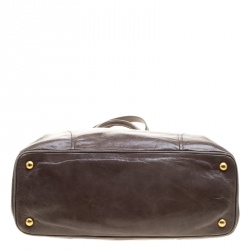 Pre Owned Prada Grey Vitello Shine Leather Tote