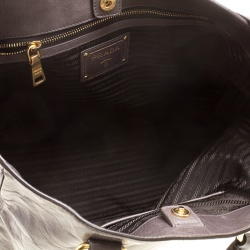 Pre Owned Prada Grey Vitello Shine Leather Tote