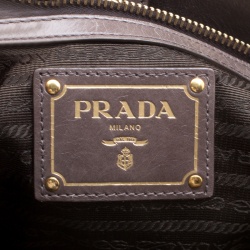 Pre Owned Prada Grey Vitello Shine Leather Tote