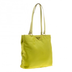 Pre Owned Prada Lime Nylon Tote