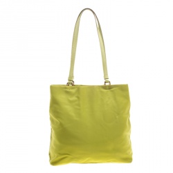 Pre Owned Prada Lime Nylon Tote