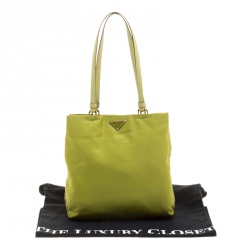 Pre Owned Prada Lime Nylon Tote