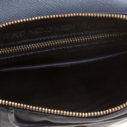 Pre Owned Prada Dark Blue Tessuto Saffiano Crossbody Bag