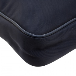 Pre Owned Prada Dark Blue Tessuto Saffiano Crossbody Bag