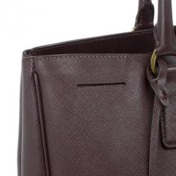 Pre Owned Prada Burgundy Saffiano Lux Tote