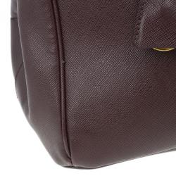 Pre Owned Prada Burgundy Saffiano Lux Tote