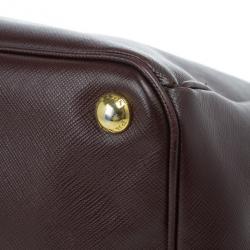 Pre Owned Prada Burgundy Saffiano Lux Tote
