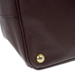 Pre Owned Prada Burgundy Saffiano Lux Tote