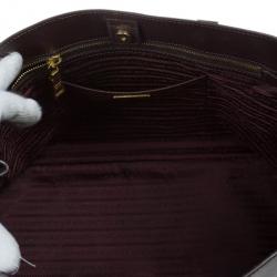 Pre Owned Prada Burgundy Saffiano Lux Tote