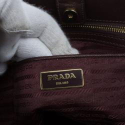 Pre Owned Prada Burgundy Saffiano Lux Tote