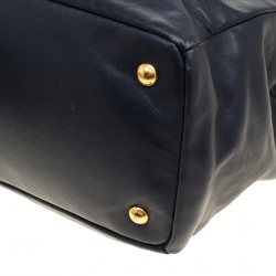 Pre Owned Prada Black Soft Calfskin Leather Shopping Tote